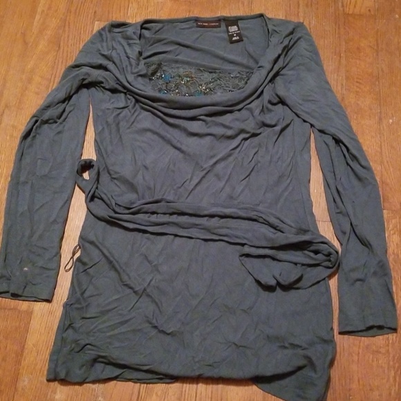 New York & Company Tops - SALE! Stretchy tunic with belt and beaded detail